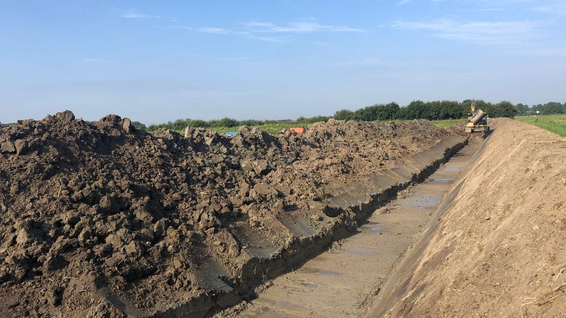 Op een weiland naast de camping moet het waterbassin komen