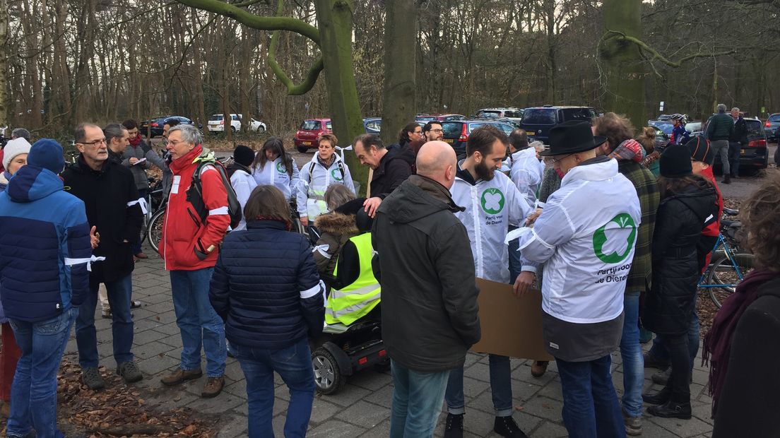 Demonstranten hebben zich in Amersfoort verzameld