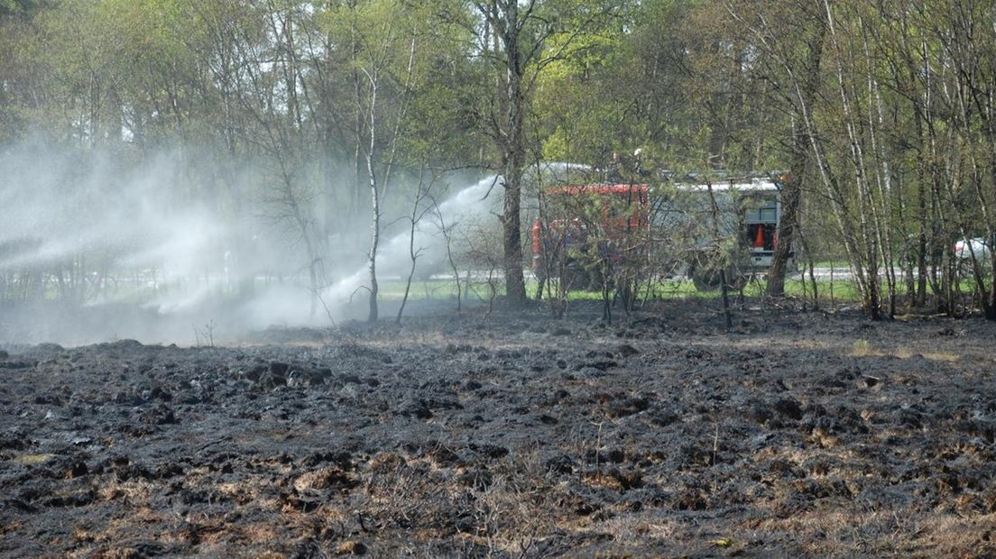 Brand in natuurgebied bij Hengelo