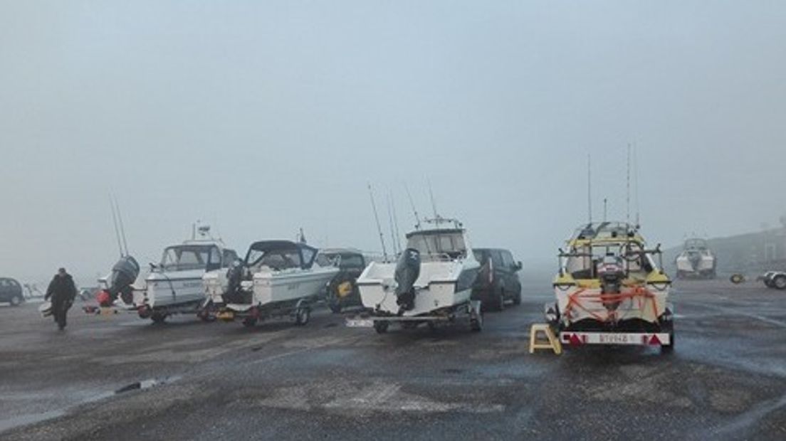 Belgische sportvissers in de mist
