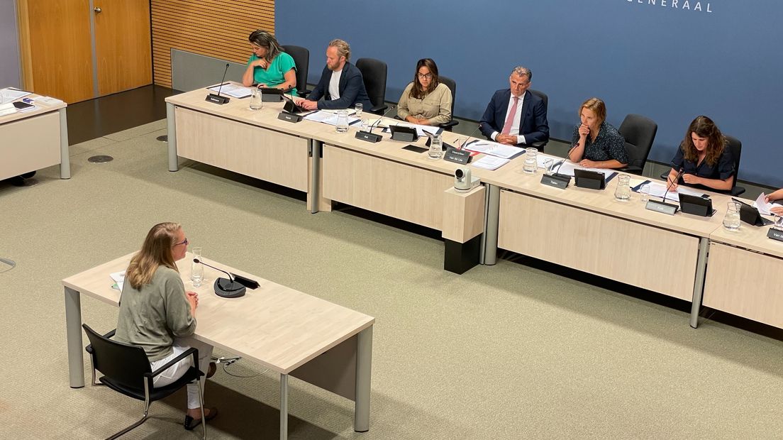 Een verhoor tijdens de parlementaire enquete