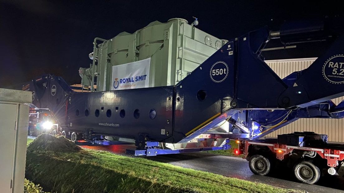Transport van de transformator van 365 ton