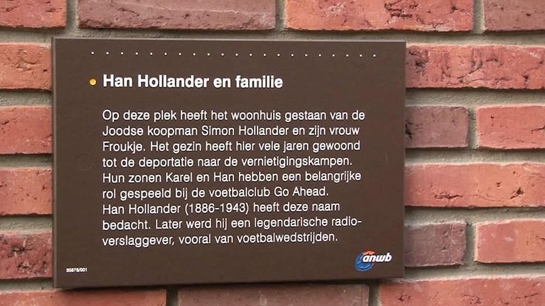 Nieuw herdenkingsbord voor Han Hollander