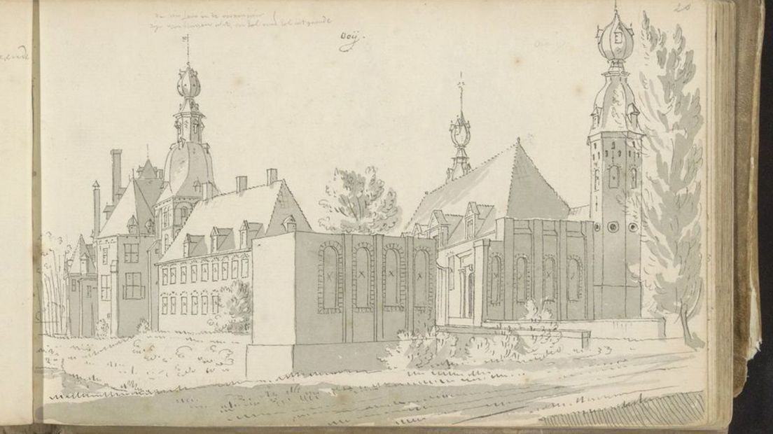 Kasteel van Ooy in 1731 door Abraham de Haen