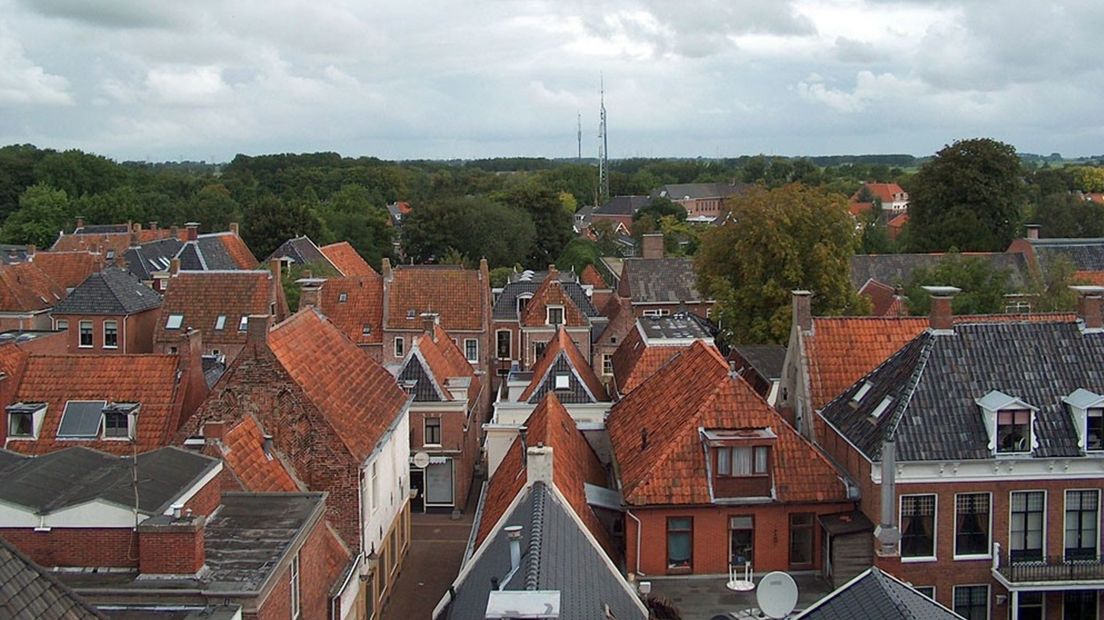 Een archieffoto van het stadsgezicht van Appingedam