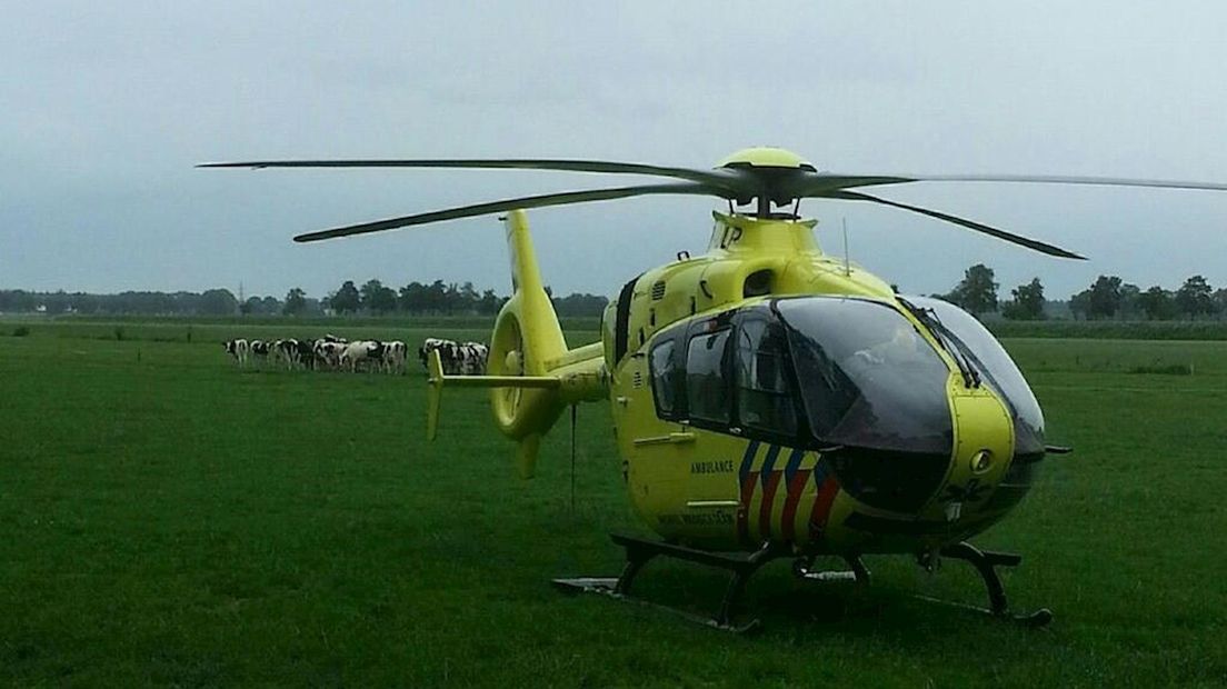Traumahelikopter verleent assistentie bij zwaar ongeval