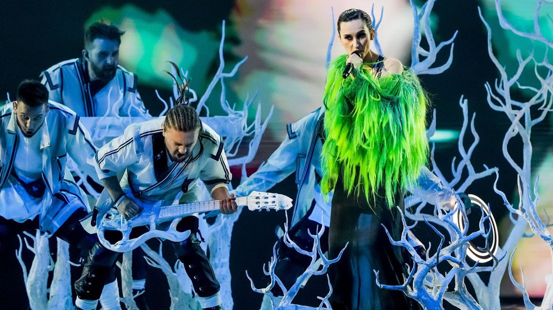 De Oekraïense band Go_A tijdens het Eurovisiesongfestival in Rotterdam