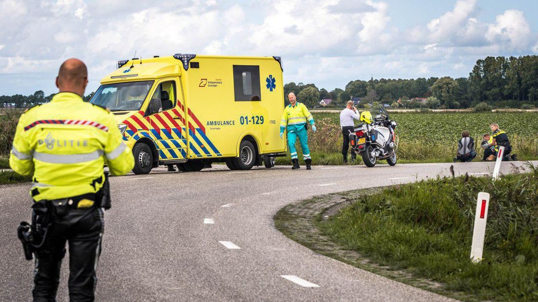Hulpdiensten op de plek van het ongeluk