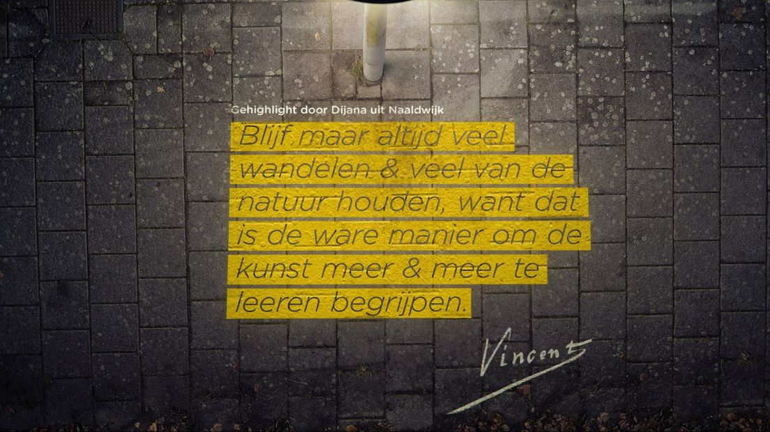 Het citaat op straat in Dedemsvaart