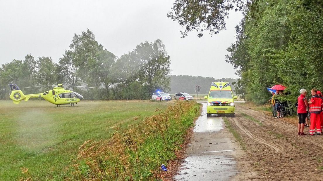 De traumahelikopter kwam ook ter plaatse (Rechten: Persbureau Meter)