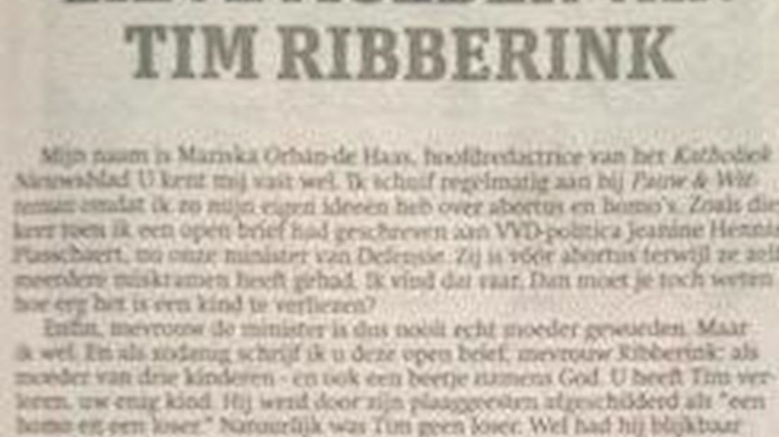 Familie Tim Ribberink: Negeer column Metro - RTV Oost