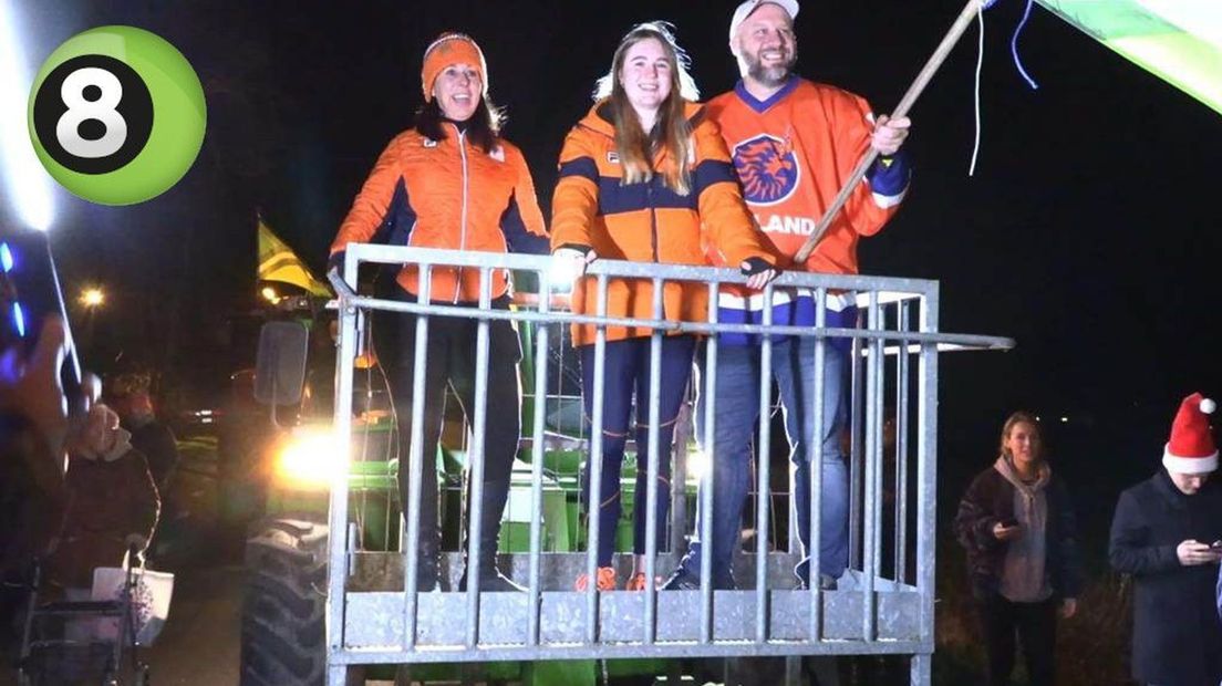 Melissa Peperkamp werd na terugkeer feestelijk onthaald.