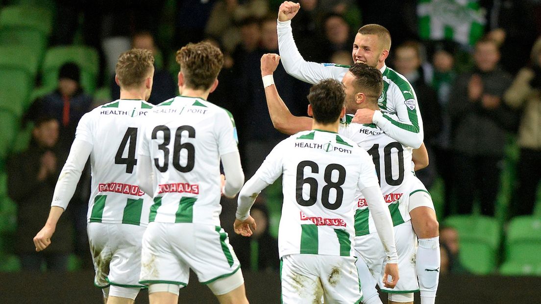 Blijdschap na de 2-1 tegen Heracles Almelo eerder dit seizoen.