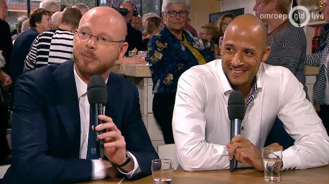 Remco Oversier (links) met Berry Powel in De Week van Gelderland