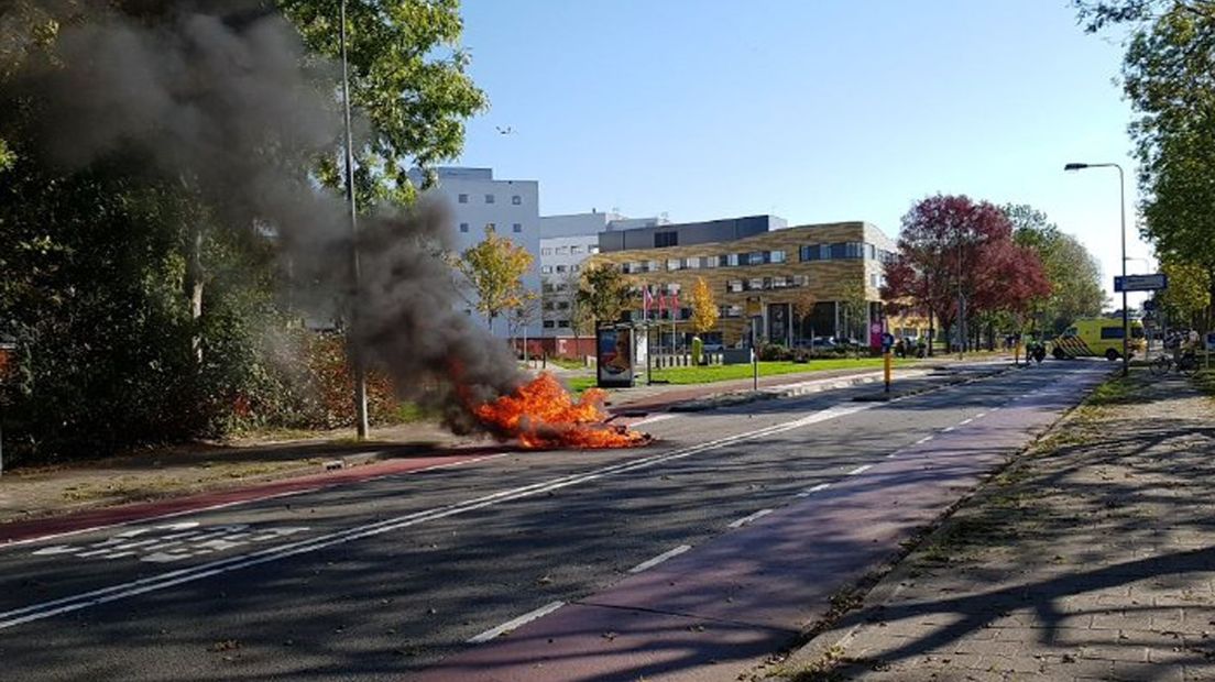 De motor brandde volledig uit.