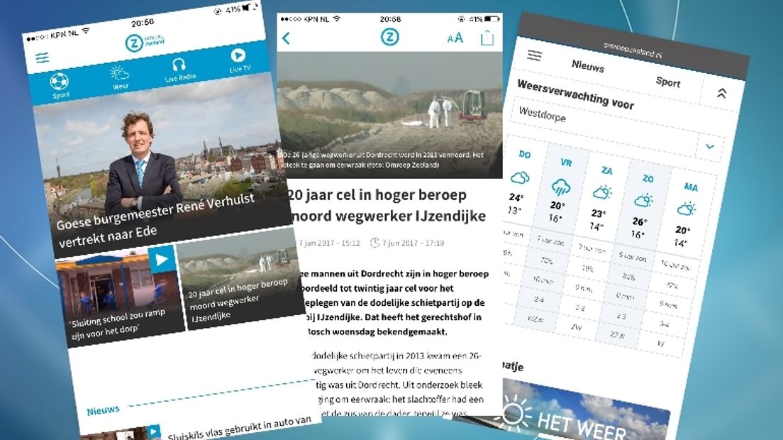 Omroep Zeeland heeft een vernieuwde mobiele app