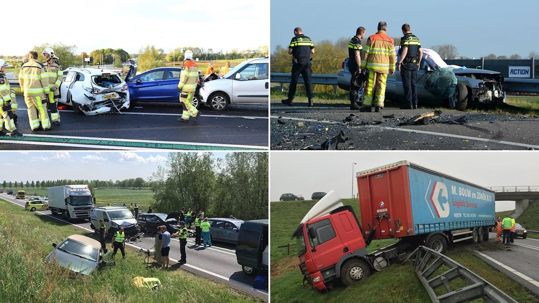 Diverse zware ongelukken op de N50 bij Kampen