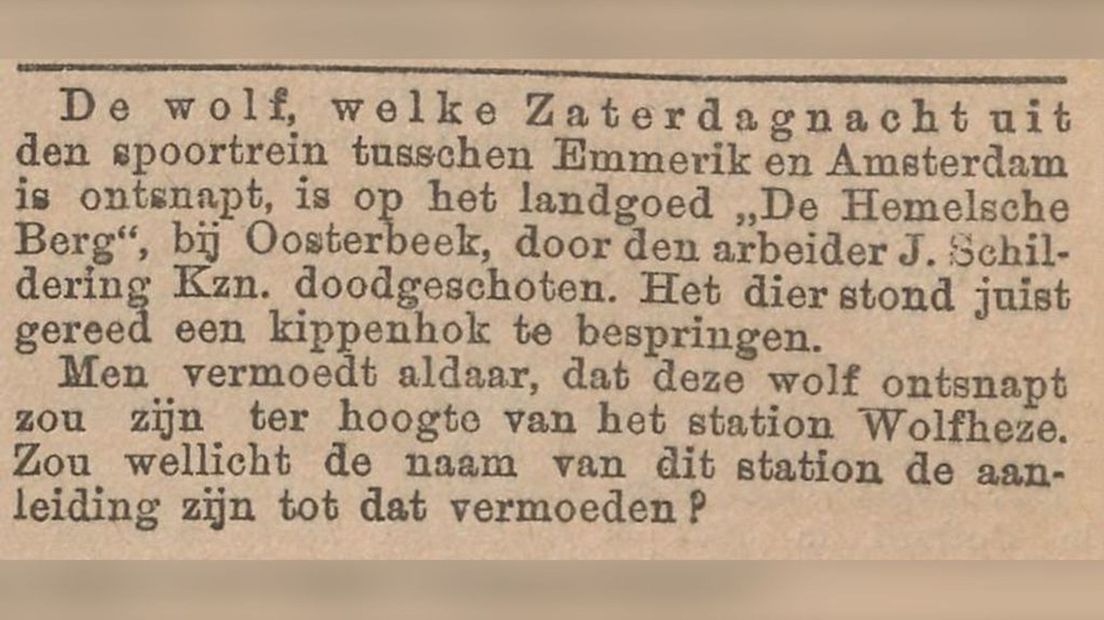 Artikel uit "Het nieuws van den Dag" van 13 juli 1897.