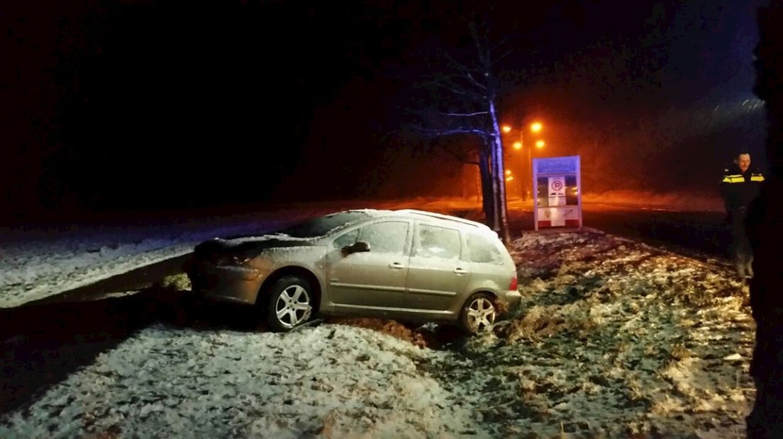 Auto in een greppel