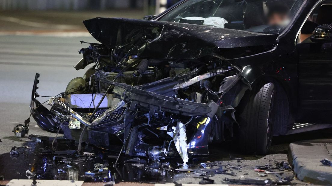 This is one of the crashed cars on the Amsterdam Veerkade