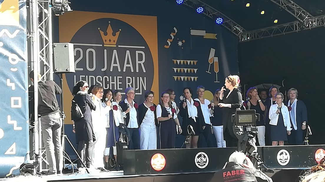 Het Leidsche Rijn Koor tijdens de soundcheck.