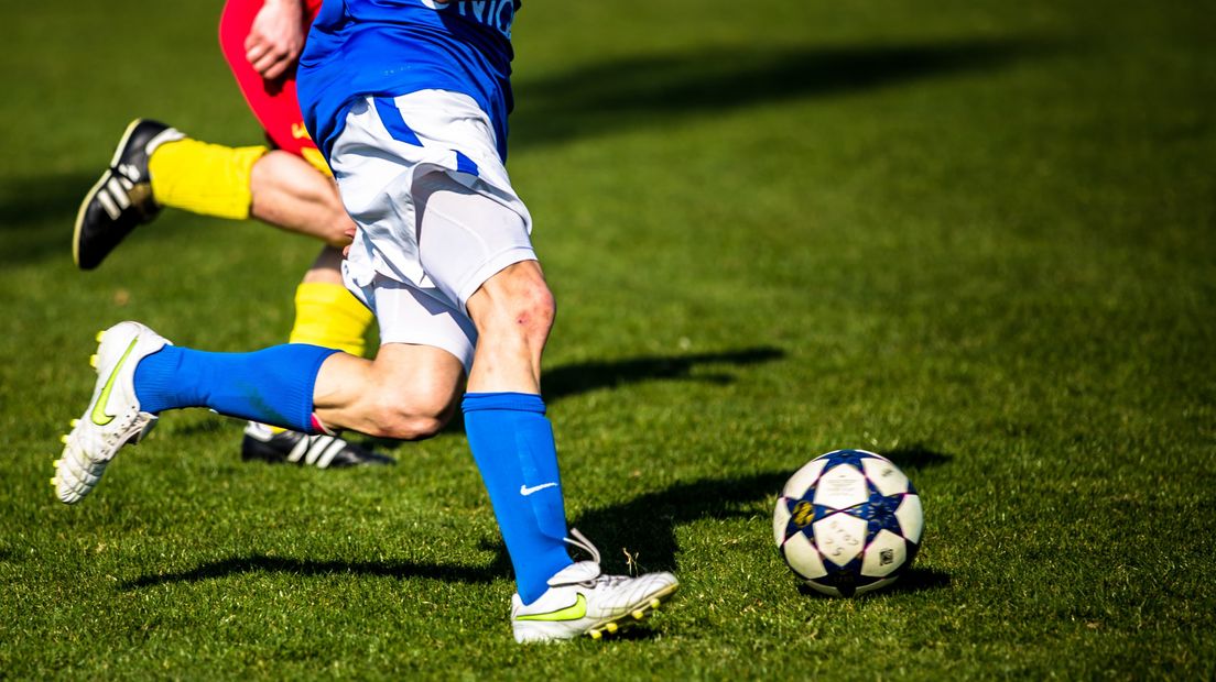 Voetballers in actie