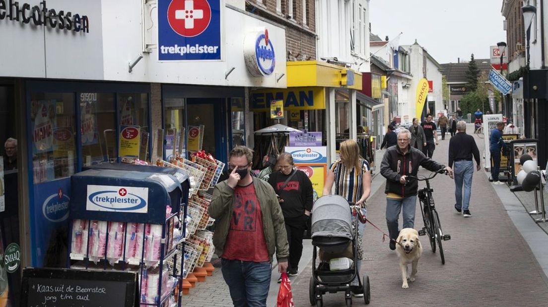 De winkelstraat van Geldermalsen.