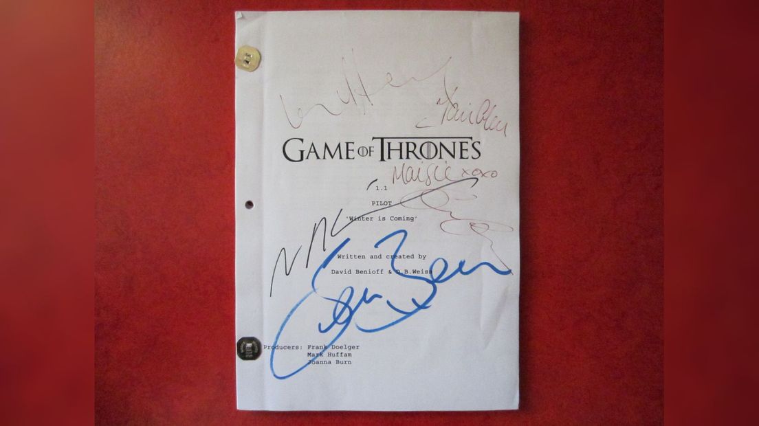 Game of Thrones script 'Winter is Coming', geveild voor 1.800 euro