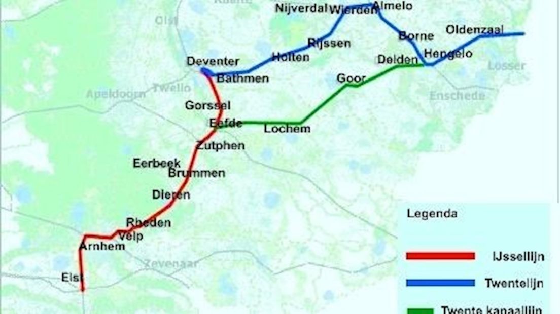 Overzicht hoogfrequent spoor
