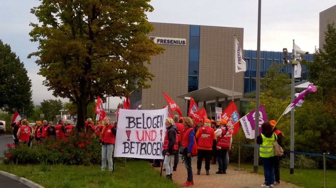 Geen stakingen van Fresenius-medewerkers, zoals hier in 2015 (Rechten: RTV Drenthe)