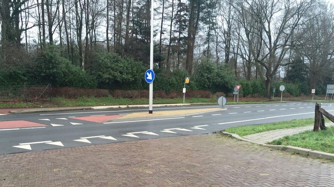 Plek van het ongeluk in Oldenzaal