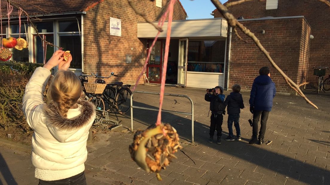 Leerlingen tellen vogels bij school (video)