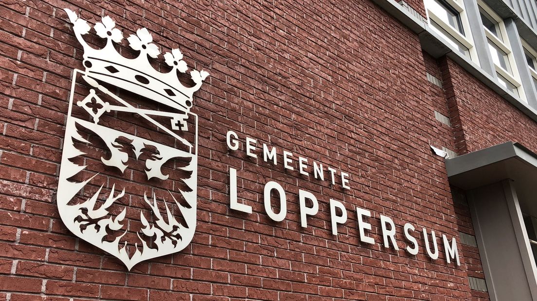 Het bord van de gemeente Loppersum.