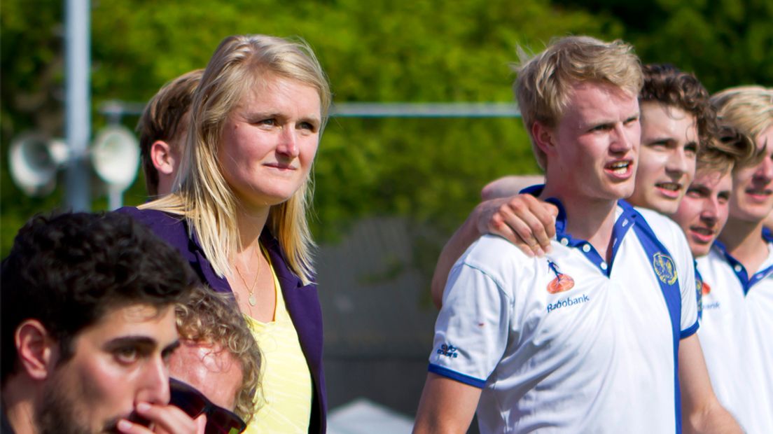 Marieke Dijkstra in 2016, als coach van Voordaan