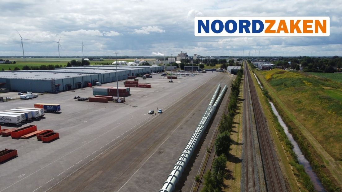 Impressie van de hyperloop-testbaan op het Husa-terrein in Veendam