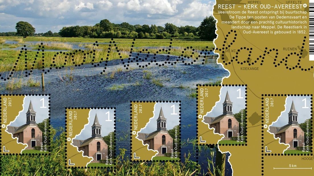 Het postzegelvel Mooi Nederland 2017: Reest