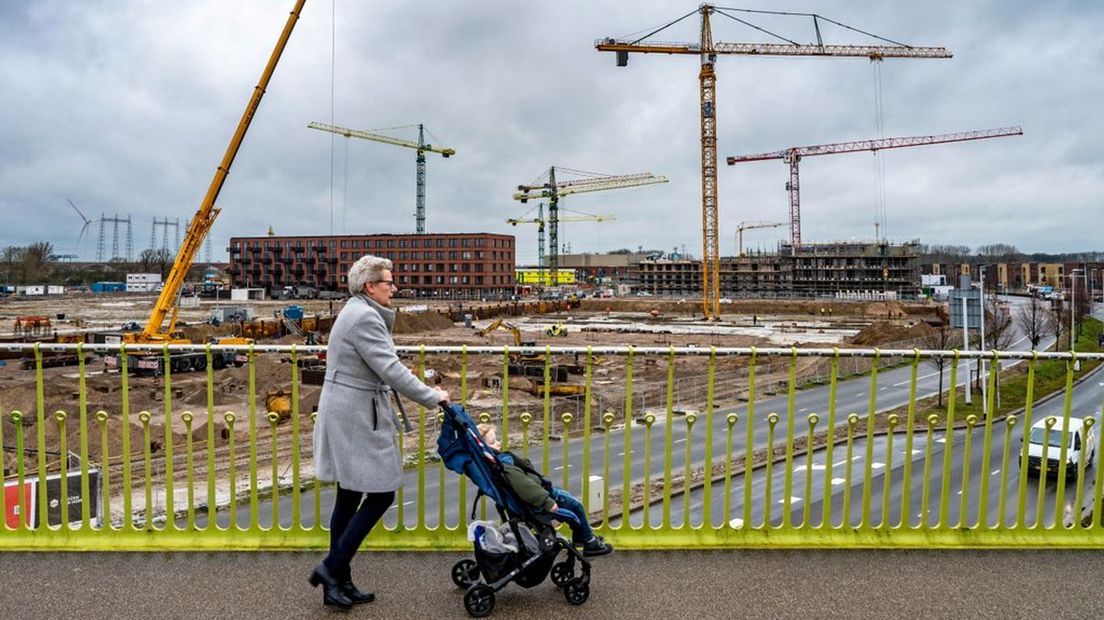 Bouwput Hof van Holland, een nieuwe woonwijk in aanbouw in Nijmegen-Noord.