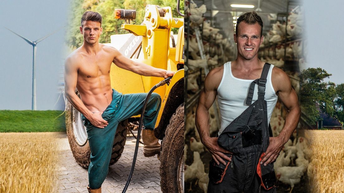 Bart van Moorsel (24) uit de stad en Bas Tolboom (25) uit Niehove schitteren op de kalender