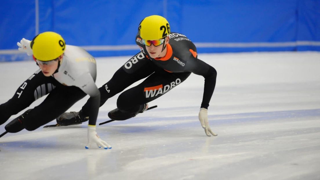 Jenning de Boo in actie op de 1000 meter bij een wedstrijd in Italië (archief)