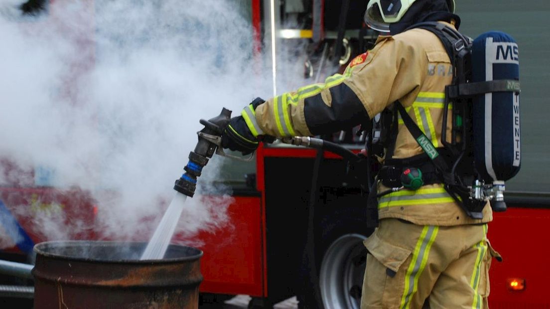 Afval in brand in Hengelo