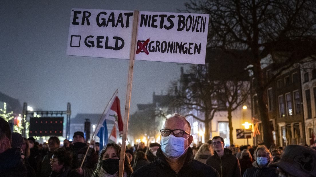 Protest tegen de gaswinning in Groningen