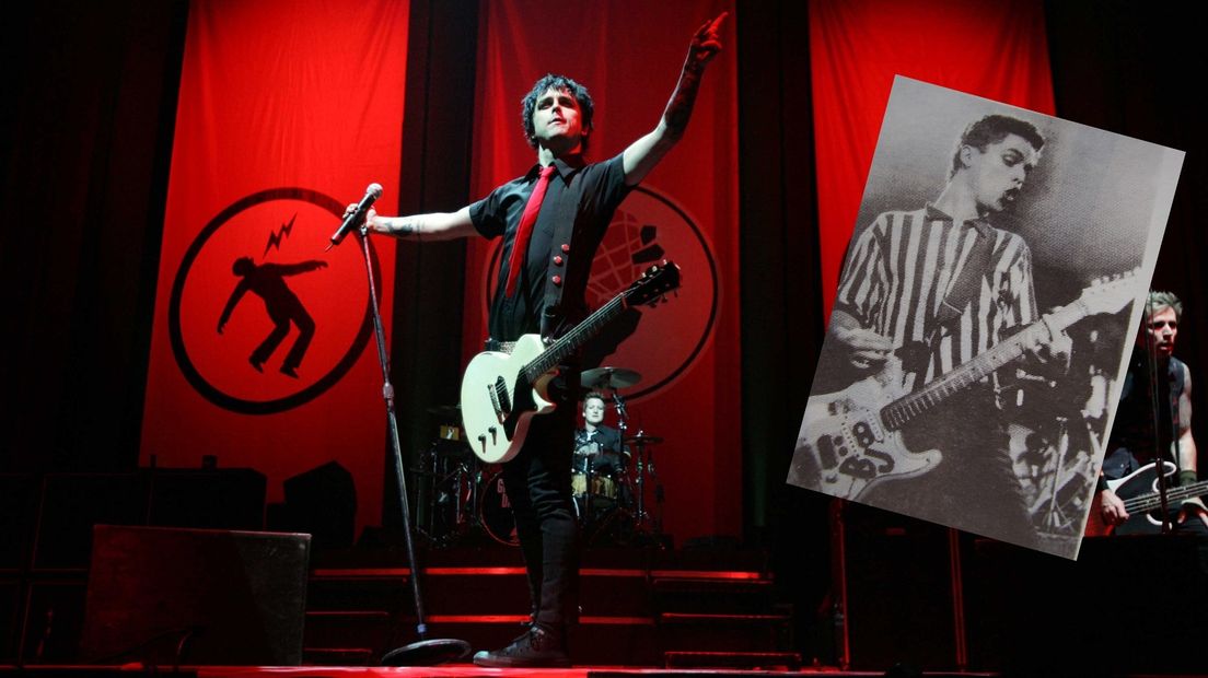 Zanger Billie Joe Armstrong van Green Day in Simplon (inzet) en de Heineken Music Hall (grote foto)