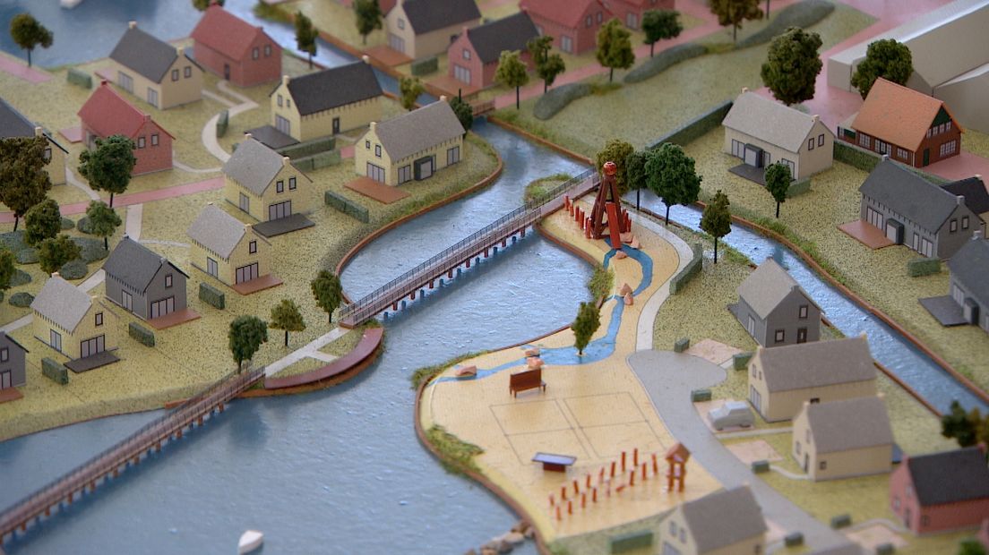 Een deel van de maquette van De Veerse Kreek