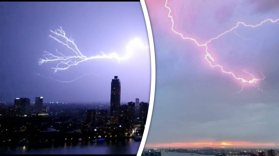 Video: donkere wolken, spectaculaire bliksemschichten en éindelijk regen - RTV Rijnmond