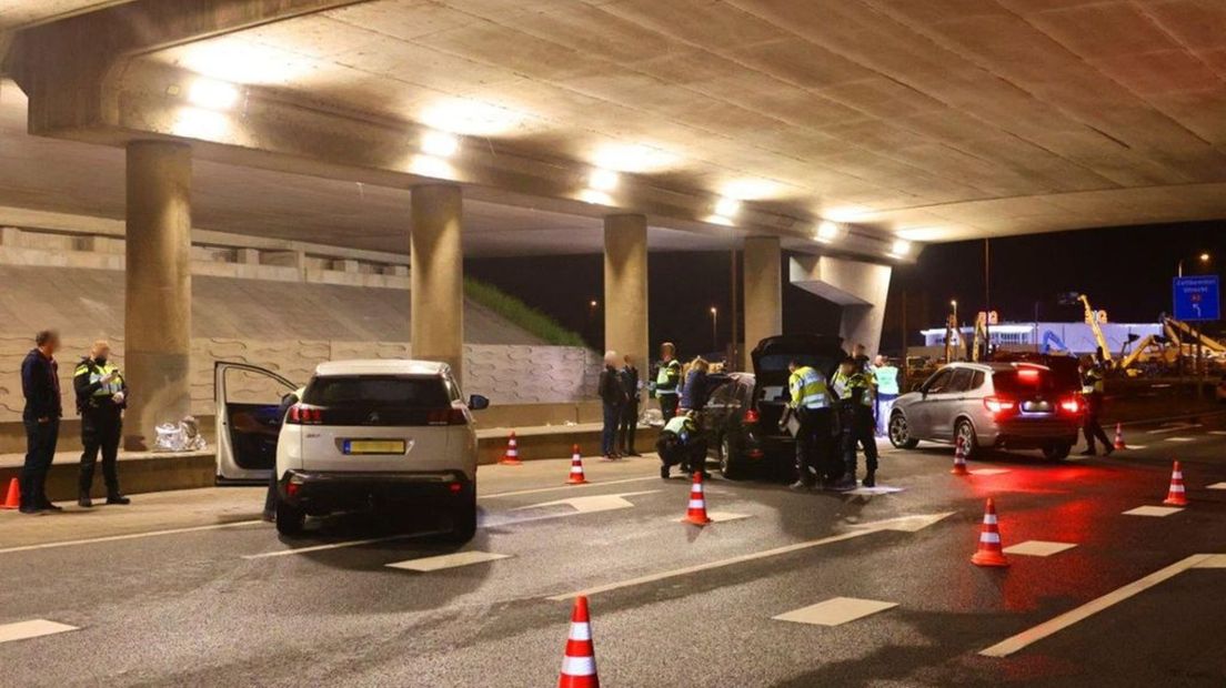 Een politiecontrole op het moment dat de maatregel actief was