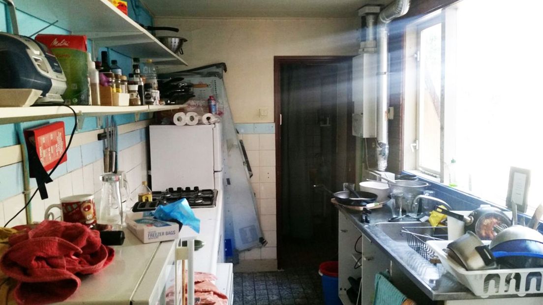 De keuken van een Groningse studentenwoning.