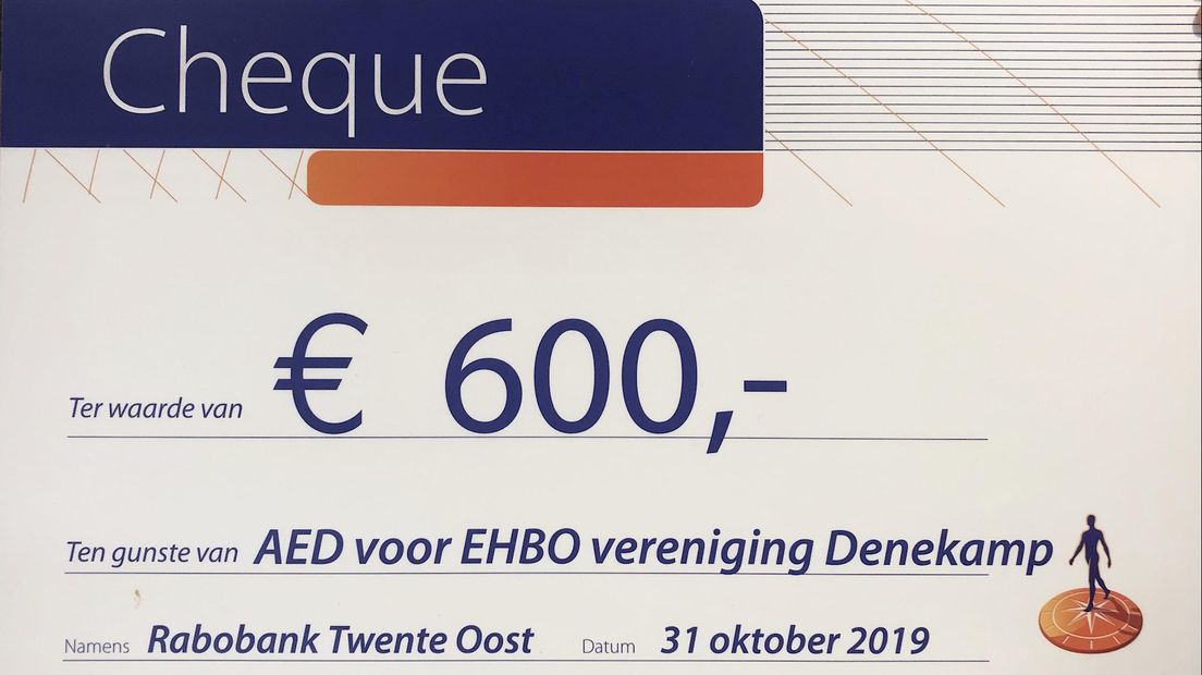 Zeshonderd euro voor de EHBO Denekamp
