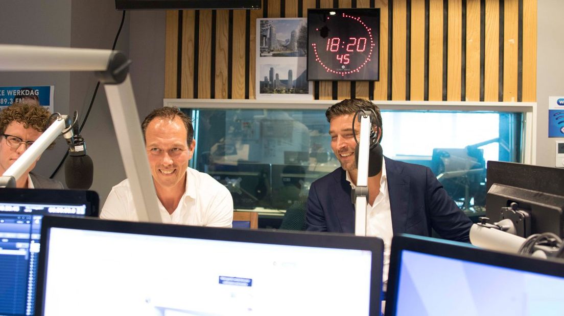 Politici Martijn Balster (PvdA), Boudewijn Revis (VVD) en Robert van Asten (D66)