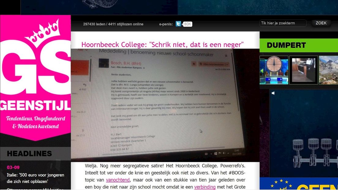 De brief op website GeenStijl
