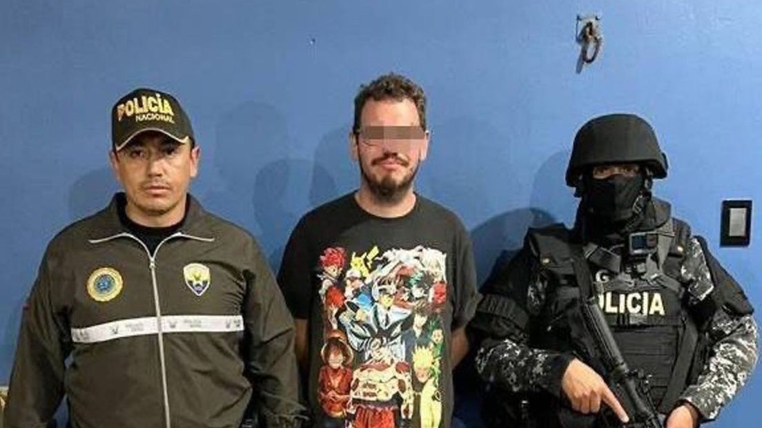 Lesley L. bij zijn aanhouding in Ecuador.